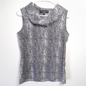 Paul Costelloe Cowl Neck Blouse Snakeskin Print Size M elegant office